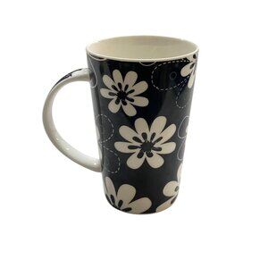 Maxwell & Williams Daisy May Fine China Mug Black & White Floral Pattern Dishwas